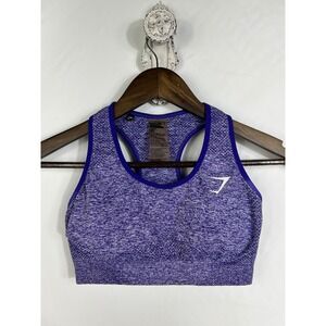 Gymshark Vital Seamless Sports Bra Purple Marl Racerback Small DRY Activewear